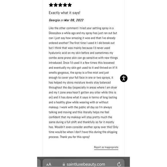 NIB Full Size Saint Luxe Setting Spray Setting RETAIN MOISTURE GLOWY Makeup - Picture 9 of 10